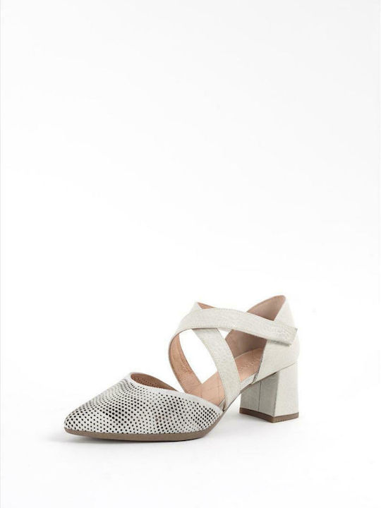 Hispanitas Leather Gray Heels with Strap