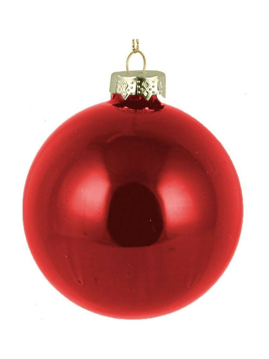 TnS Christmas Glass Ball Ornament Red 10x10cm