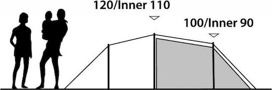 Outwell Earth 3 Tent 2016 Σκηνή Camping Τούνελ Μπλε με Διπλό Πανί για 3 Άτομα