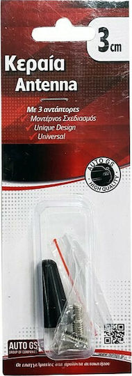 Auto Gs Car Antenna Roof Sport Threaded Conical Antenna with 3 Adapters Black for Radio in Black Color