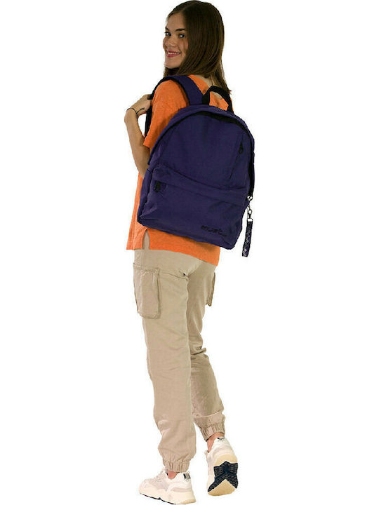 Must Monochrome Rpet Purple School Bag Backpack Junior High-High School in Purple color 22lt