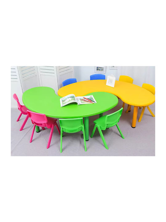 Set Kinder Tisch Kunststoff Halbmond mit Stühlen Kinder Tischset mit Stühlen aus Plastik Rot Fun Baby