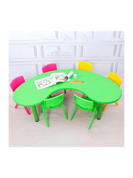 Set Kinder Tisch Kunststoff Halbmond mit Stühlen Kinder Tischset mit Stühlen aus Plastik Rot Fun Baby