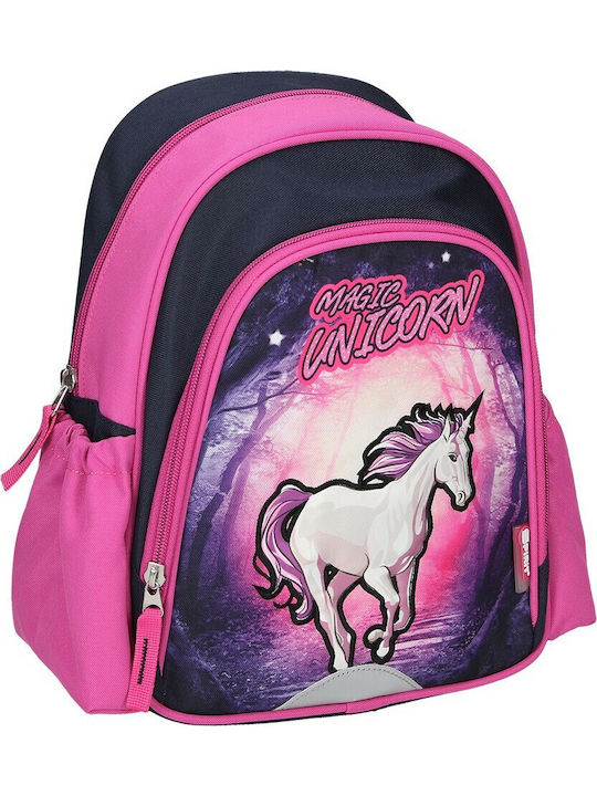 Magic Unicorn School Bag Backpack Kindergarten in Fuchsia color 10lt