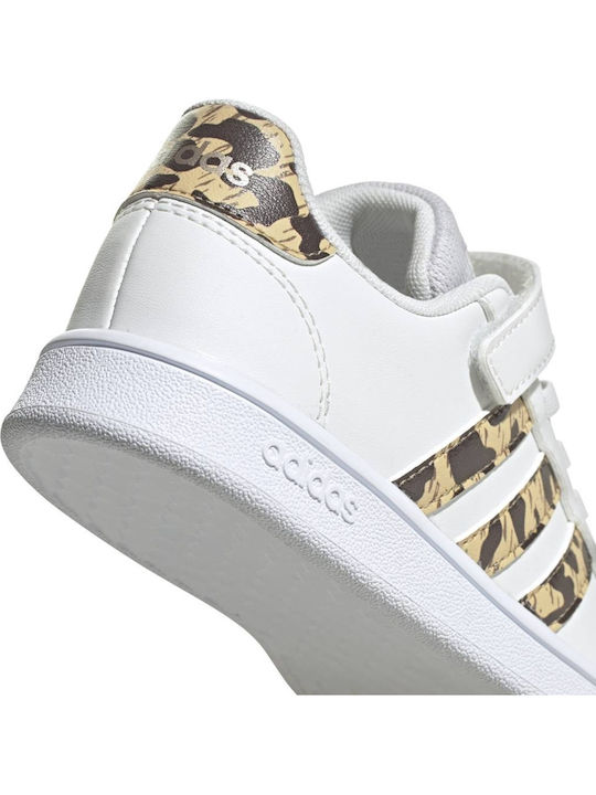 Grand Court Παιδικά Sneakers με Σκρατς Cloud White / Champagne Met