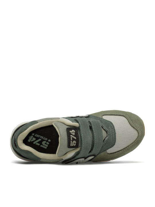 New Balance Kids Sneakers for Boys with Hoop & Loop Closure Khaki