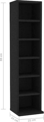 vidaXL Floor Standing Case 108 CD Black 21x20x88cm 800352