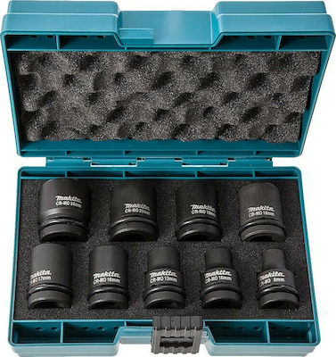 Makita Nüsse Pneumatisch Sechskant mit Vierkant-Antrieb 1/2" Set 9Stück