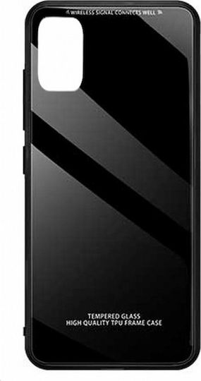 Forcell Glass Back Cover Plastic Set with Tempered Glass Black (Galaxy A51)
