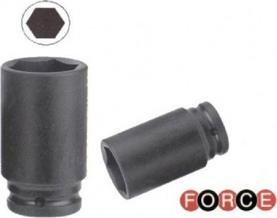 Force Socket Pneumatic Hex Long with Square Drive 3/4" Diameter 19mm