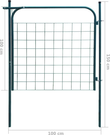 vidaXL Poartă de Gard din Metal în Culoarea Verde 1.0x1.0m
