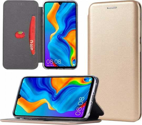 Forcell Elegance Buchen Sie Synthetisches Leder Gold (Huawei Mate 20 Lite)