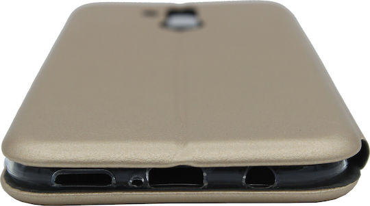 Forcell Elegance Buchen Sie Synthetisches Leder Gold (Huawei Mate 20 Lite)