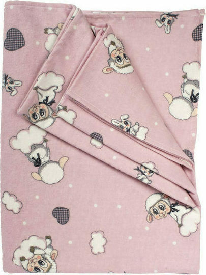 Dimcol Lamb Kids Duvet Cover Single Flannel 05 Pink 160x240cm