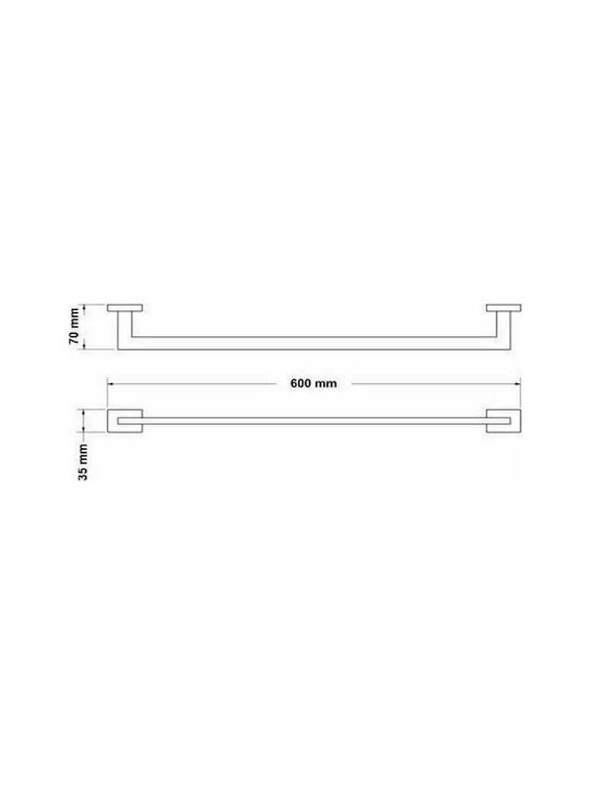 Sanco Enigma Single Wall-Mounted Bathroom Rail Silver 26104-A3