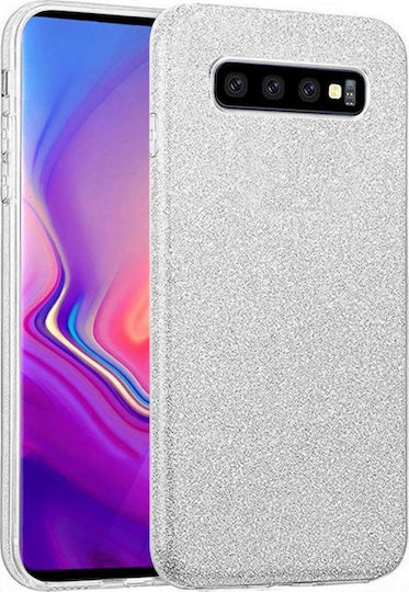 Forcell Shining Back Cover Σιλικόνης Ασημί (Galaxy S10+)