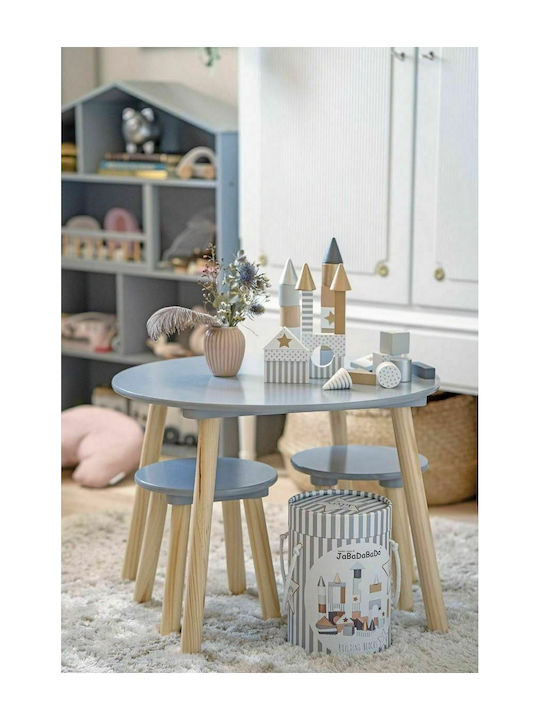 Kids Table and Chairs Set made of Wood Gray