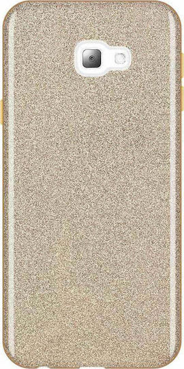 Forcell Umschlag Rückseite Silikon Gold (Galaxy J4+)