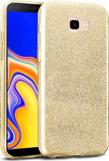 Forcell Umschlag Rückseite Silikon Gold (Galaxy J4+)