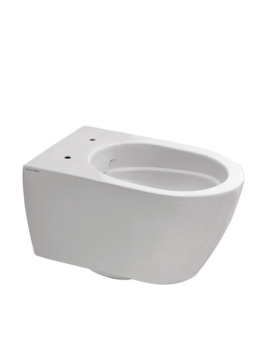 Scarabeo Moon Clean Flush Toaletă montată pe perete Fără margine cu Subțire Capac Închidere lentă Albă