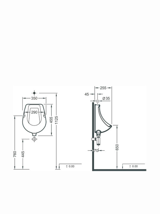 Karag Urinal Unterer Siphon Weiß