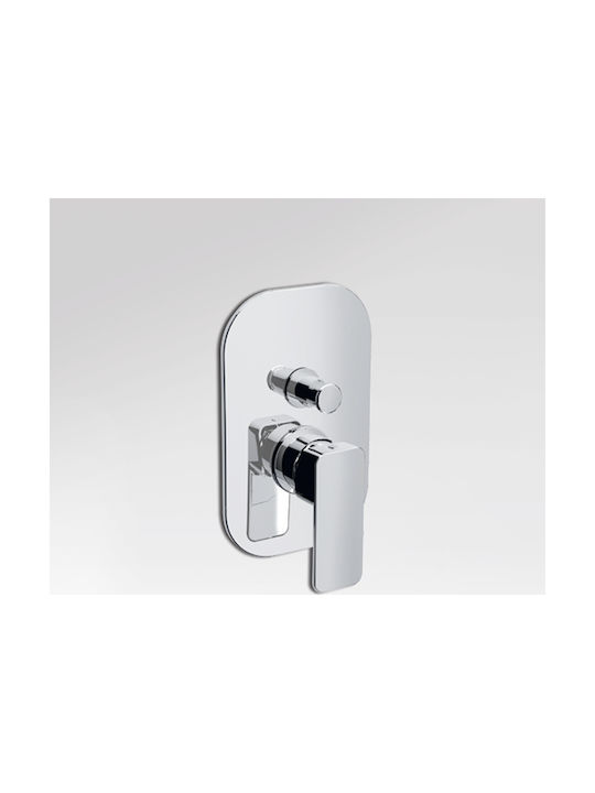 Eurorama Quadra Built-in Faucet Mixer for Shower 2 Exits Chrome