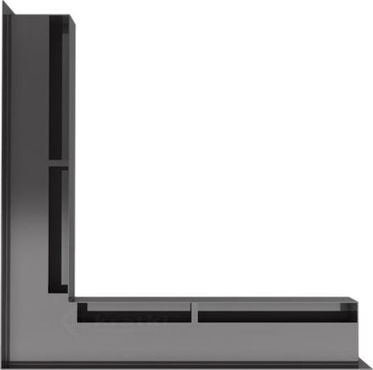Kratki Corner Fireplace Air Shutter Gray 56x56x6cm