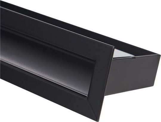Kratki Rectangular Fireplace Air Shutter Black 40x6cm