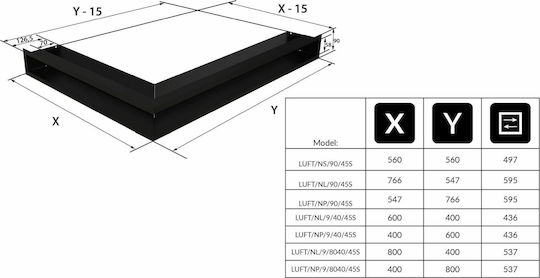 Kratki Γωνιακή Περσίδα Τζακιού 40x60x9cm Λευκή