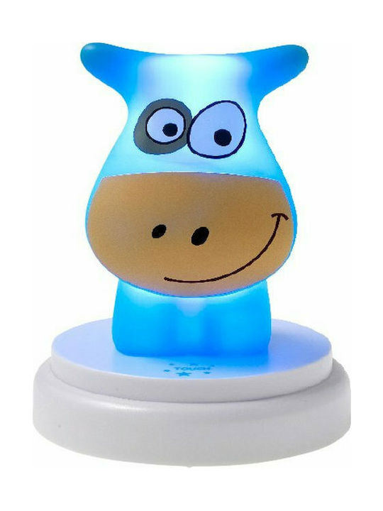 Alecto Baby Led Παιδικό Διακοσμητικό Φωτιστικό Naughty Cow Μπλε 12x12x15εκ.
