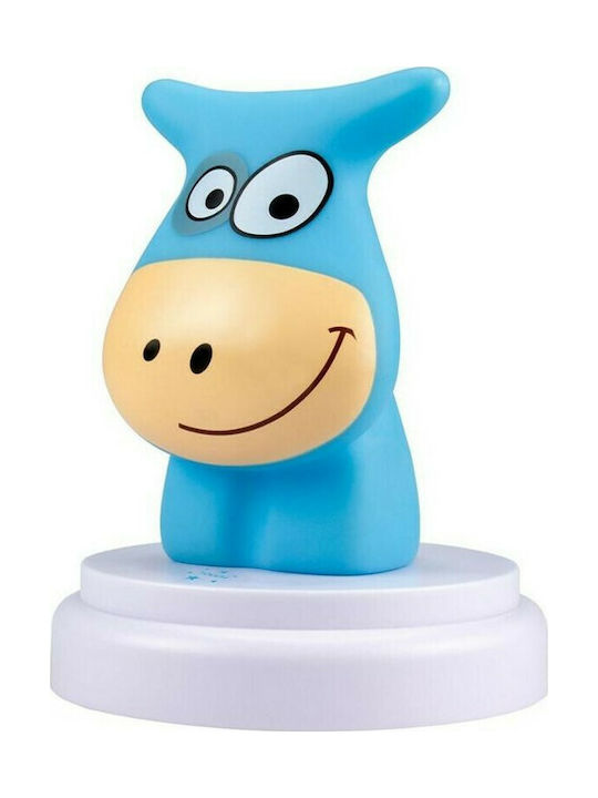 Alecto Baby LED Kinder Dekorative Lampe Naughty Cow Blau 12x12x15εκ.