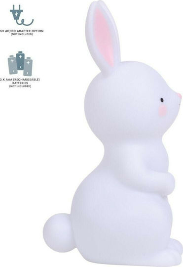 A Little Lovely Company Led Kids Decorative Lamp Bunny with Color Changes White 14x13x18εκ.