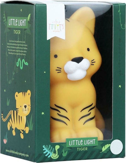A Little Lovely Company Led Kids Decorative Lamp Tiger Yellow 10.7x14.5x9.6εκ.
