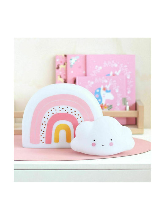 A Little Lovely Company Led Kids Decorative Lamp Rainbow Pink 21.2x16x8εκ.