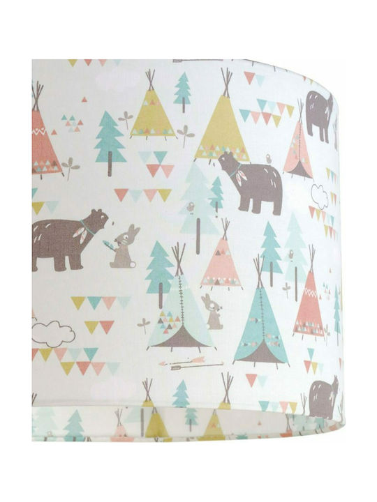 Veis Teepee Bears Единична светлина Детска таванна лампа Окачен 60W с Гнездо E27 35x24см