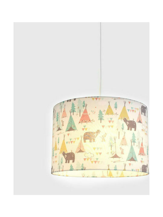 Veis Teepee Bears Единична светлина Детска таванна лампа Окачен 60W с Гнездо E27 35x24см