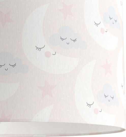 Veis Moon Einfaches Licht Kinderdeckenleuchte Deckenleuchte 60W mit Fassung E27 Rosa 35x24cm
