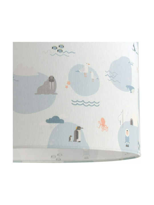 Veis Arctic Life Einfaches Licht Kinderdeckenleuchte Deckenleuchte 60W mit Fassung E27 Hellblau 35x24cm
