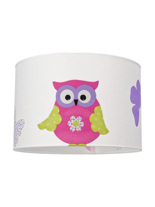 Veis Hesperis Owl Single Bulb Kids Lighting Pendant In White Colour