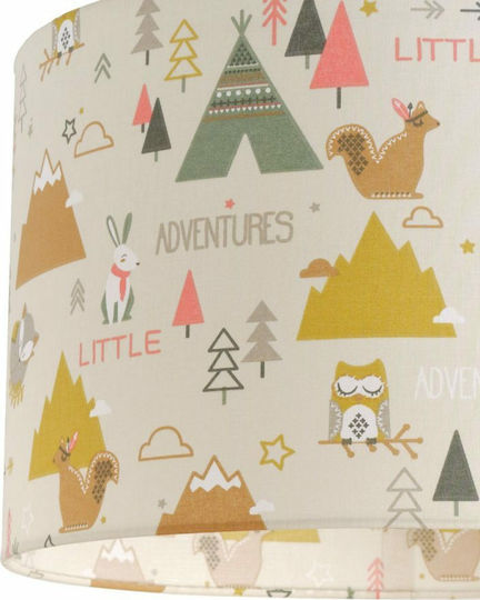 Veis Little Adventures Μονόφωτο Παιδικό Φωτιστικό Κρεμαστό από Ύφασμα 60W με Υποδοχή E27 35x24cm