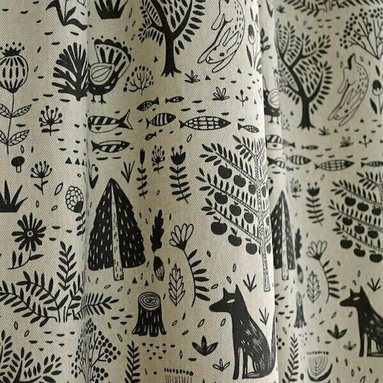 Lino Home Детска завеса Kettu с пампуси 850 Black 8000000925 133x270cm