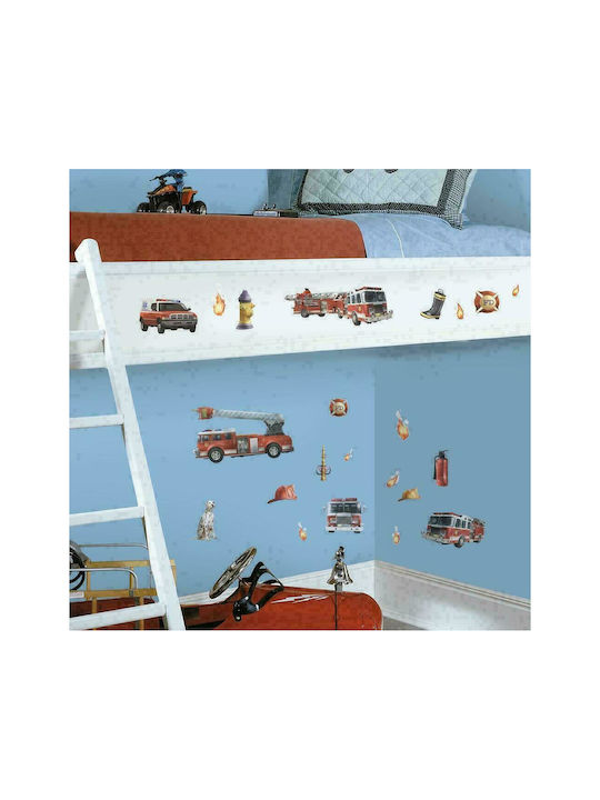 RoomMates Decor Παιδικό Διακοσμητικό Αυτοκόλλητο Τοίχου Πυροσβεστικά Οχήματα