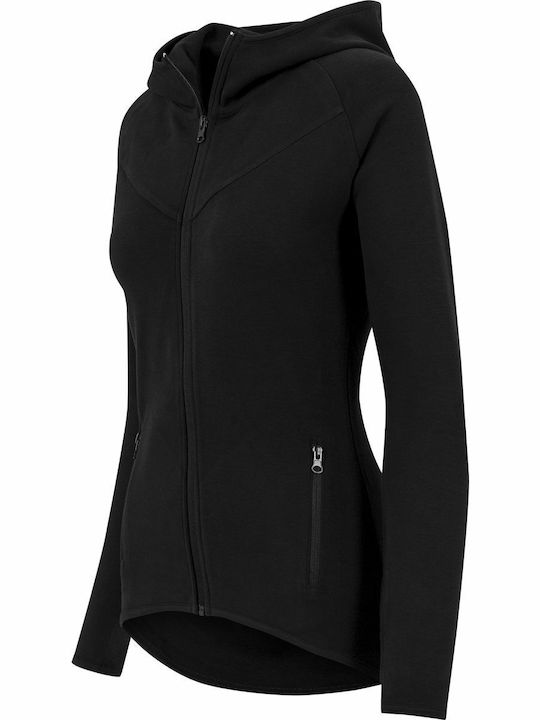 Women's Sweatshirt Jacket Hooded Black