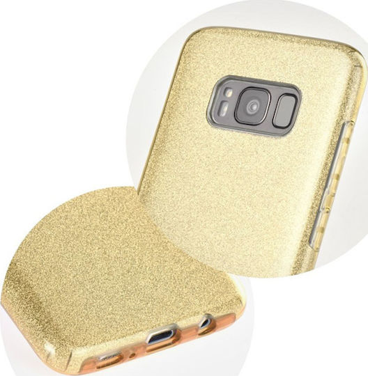 Forcell Shining Umschlag Rückseite Kunststoff Gold (Galaxy S8)