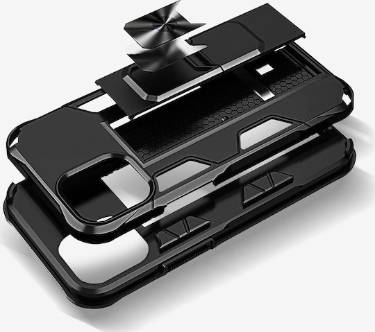 Forcell Defender Tough Umschlag Rückseite Kunststoff Schwarz (iPhone 12 mini)