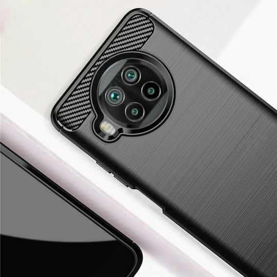 Hurtel Carbon Fiber Brushed Back Cover Silicon Negru (Xiaomi Mi 10T Lite)