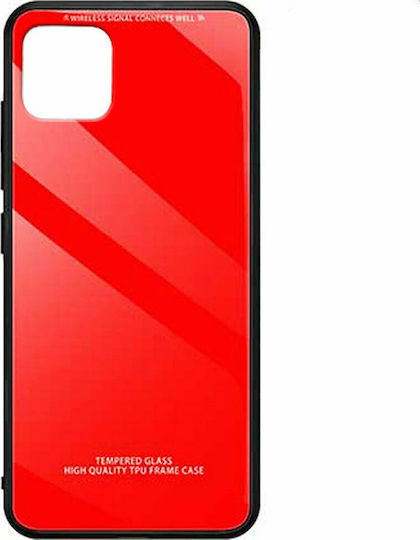 Forcell Glass Back Cover Πλαστικό Κόκκινο (Huawei Y5p)