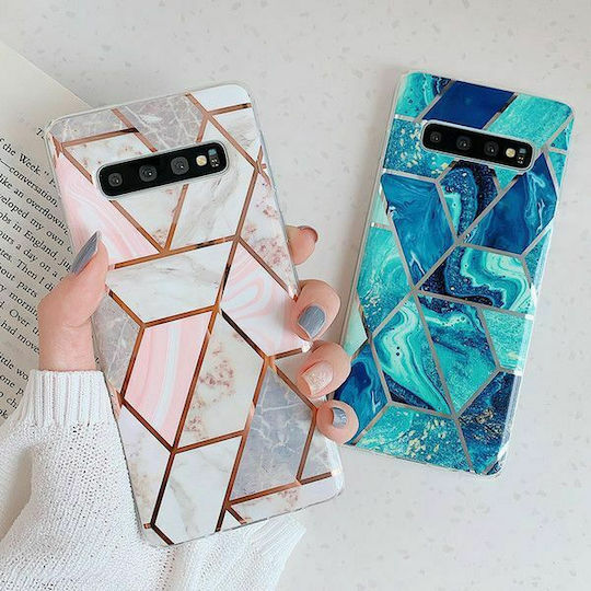 Tech-Protect Marble Umschlag Rückseite Silikon Rosa (Galaxy A42)