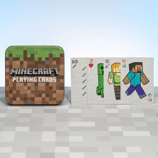 Paladone Minecraft Set Collectible Playing Cards 2pcs Laminated In Metal Box