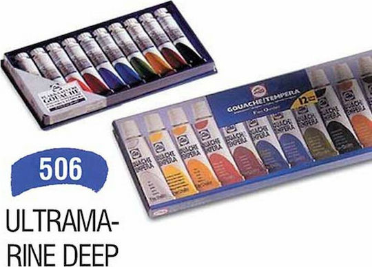 Royal Talens Extra Fine Tempera Paints Ultramarine Deep 506 in Tube 20ml 3pcs